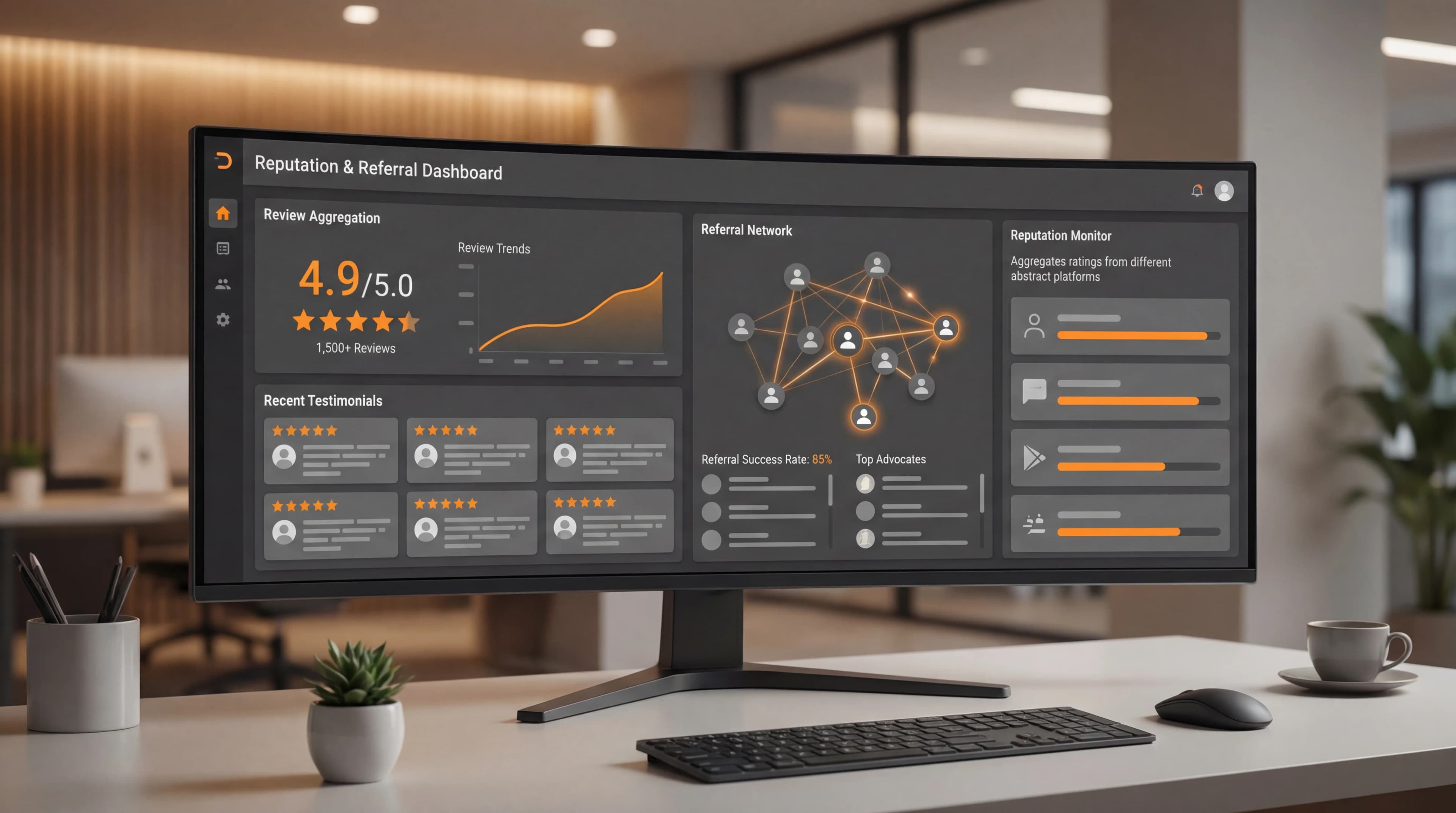 Customer reviews and referral program